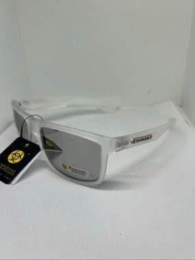 Biohazard Frosted White Mirrored UV400 Sunglasses NWT